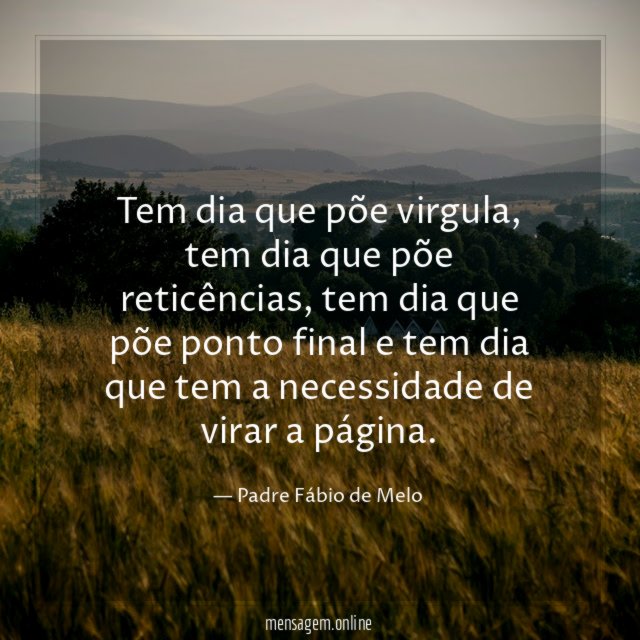Tem dia que põe virgula