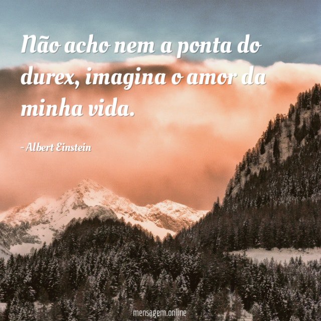 Não acho nem a ponta do durex
