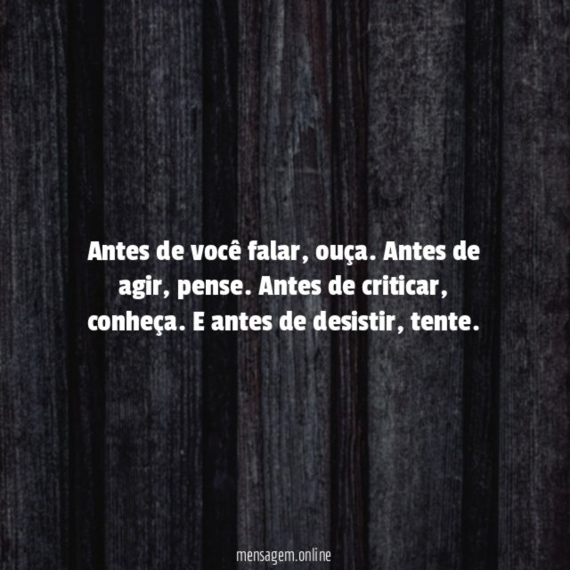 Antes de você falar