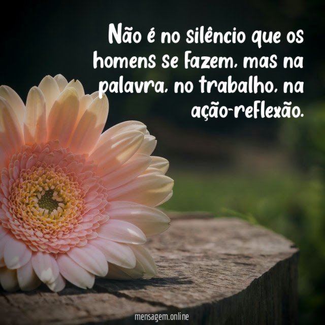 Não é no silêncio que os homens se fazem