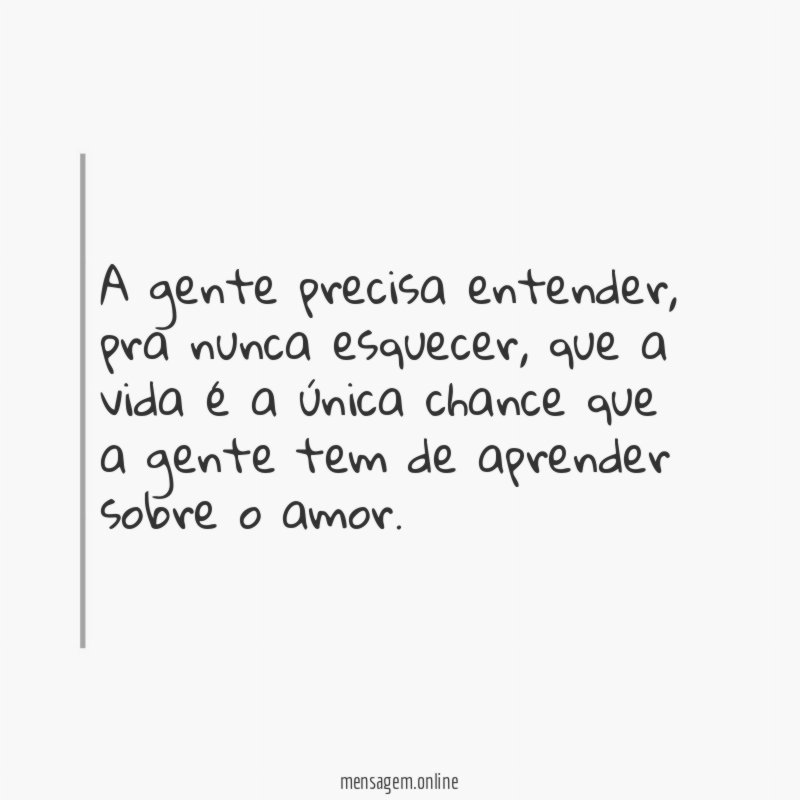 A gente precisa entender