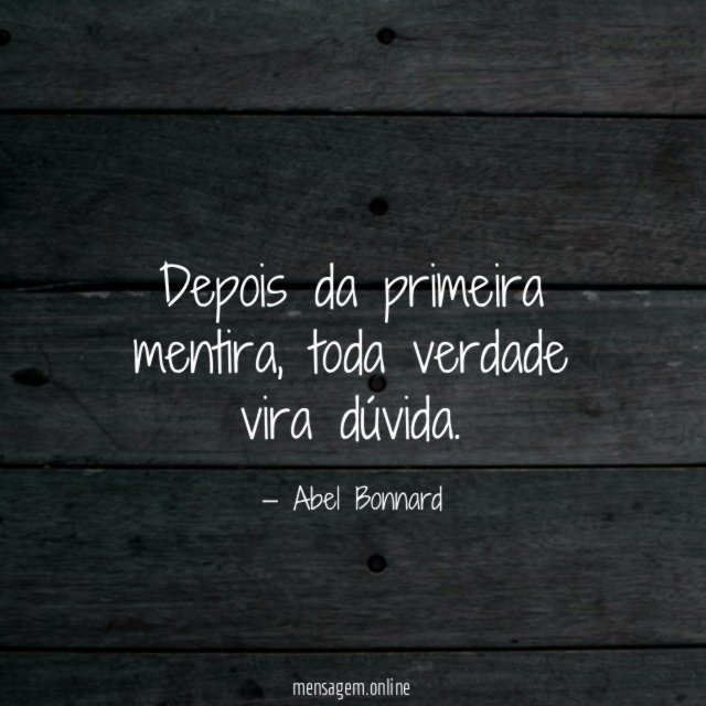 Depois da primeira mentira