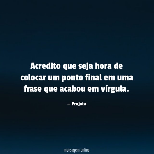Acredito que seja hora de colocar um ponto