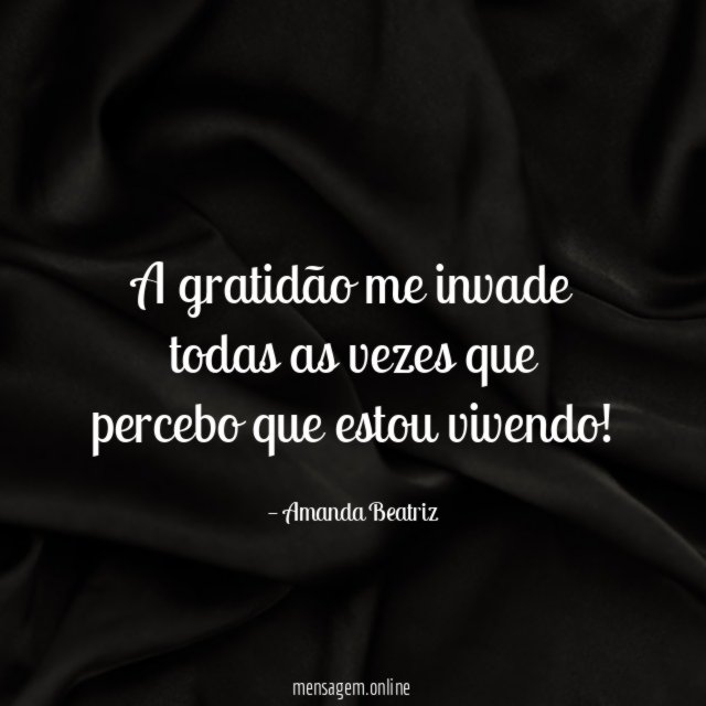 A gratidão me invade todas as vezes que