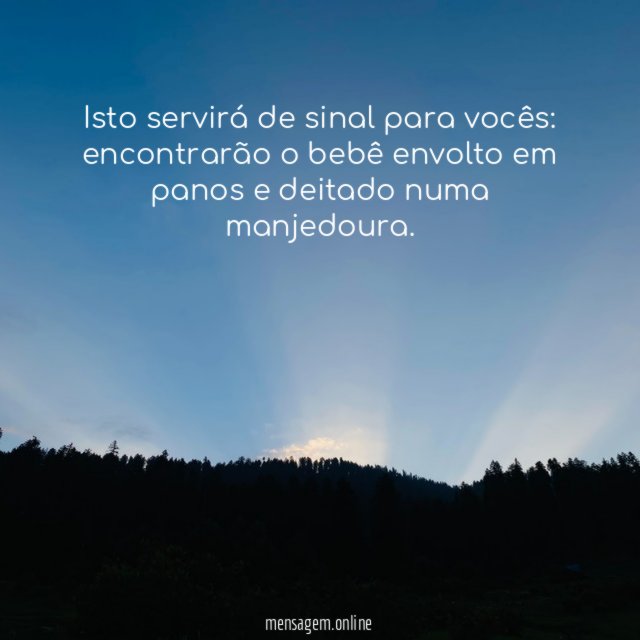 Isto servirá de sinal para vocês