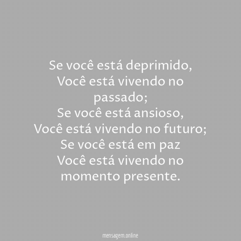 Se você está deprimido