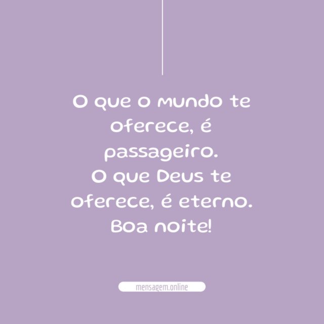 O que o mundo te oferece
