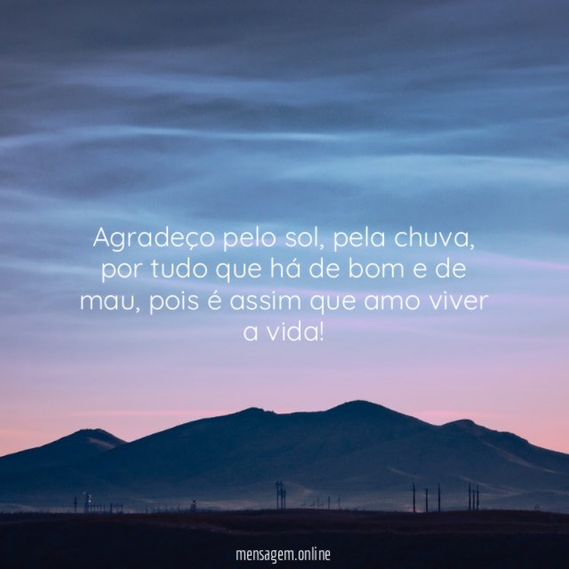 Agradeço pelo sol