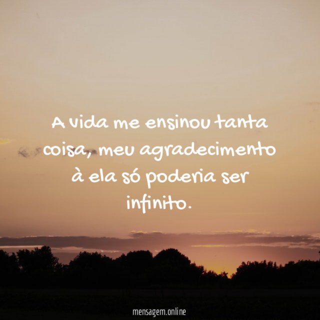A vida me ensinou tanta coisa