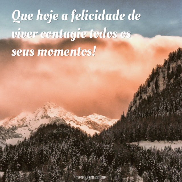 Que hoje a felicidade de viver contagie todos os seus momentos