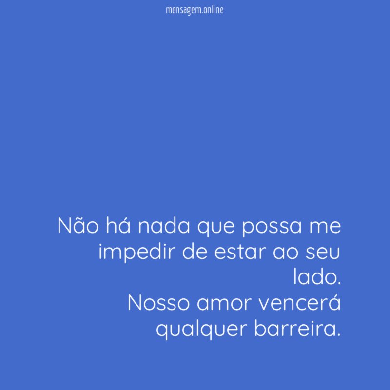 Não há nada que possa me impedir de