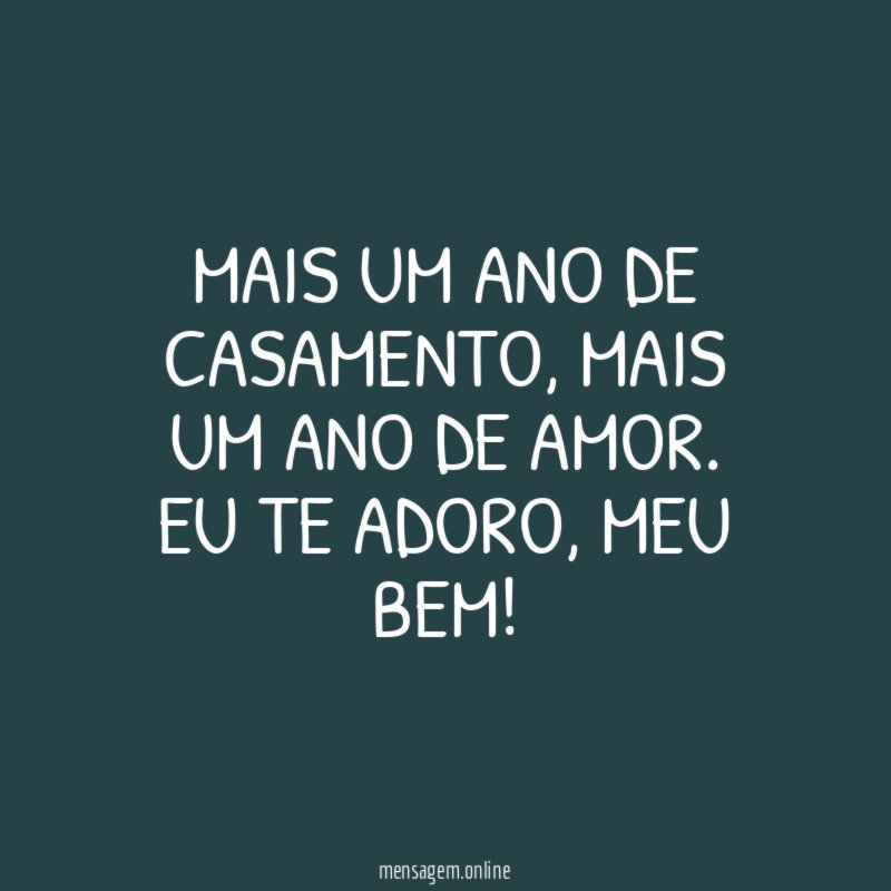Mais um ano de casamento