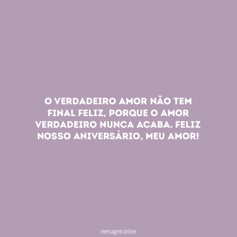 O verdadeiro amor não tem final feliz