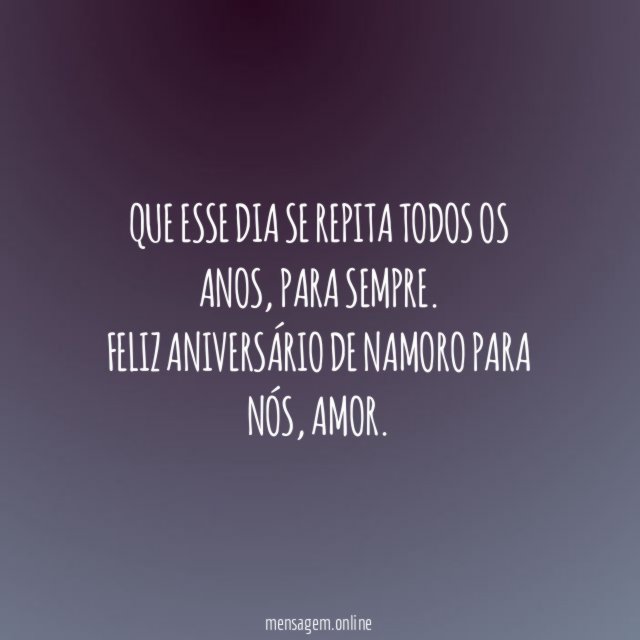 Que esse dia se repita todos os anos