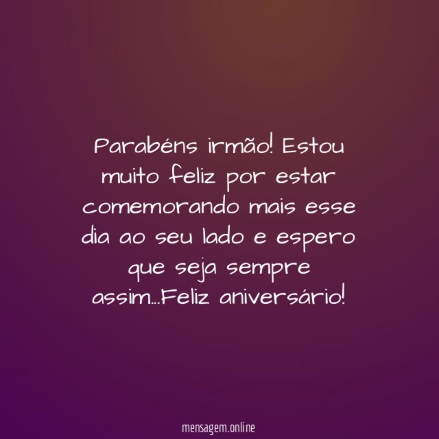 Parabéns irmão