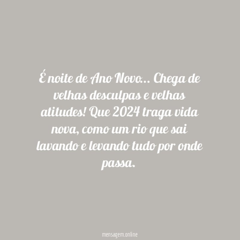 É noite de Ano Novo