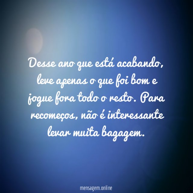 Desse ano que está acabando
