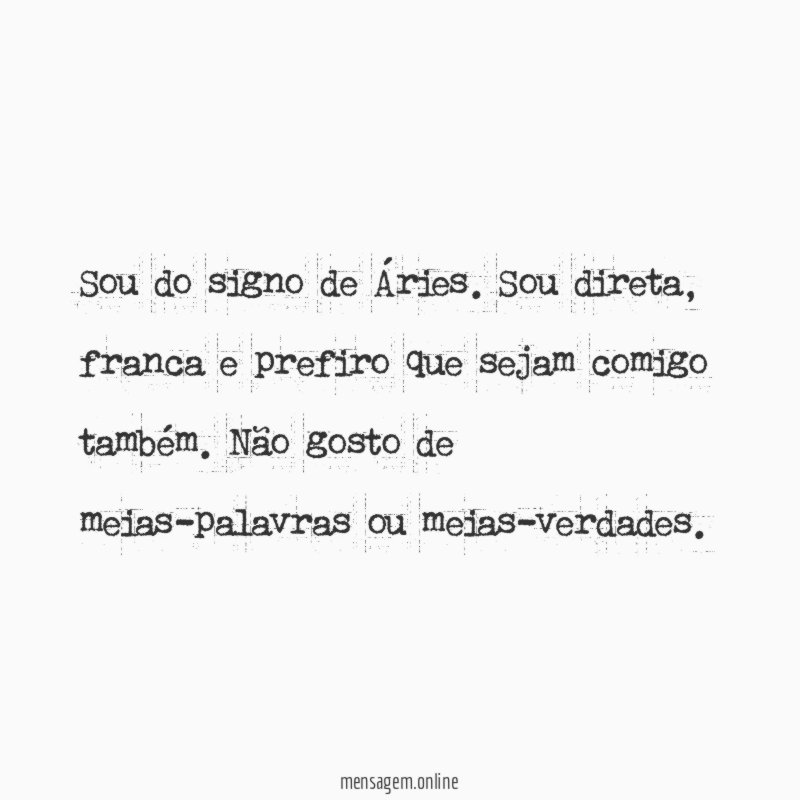 Sou do signo de Áries