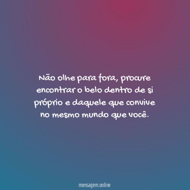 Não olhe para fora