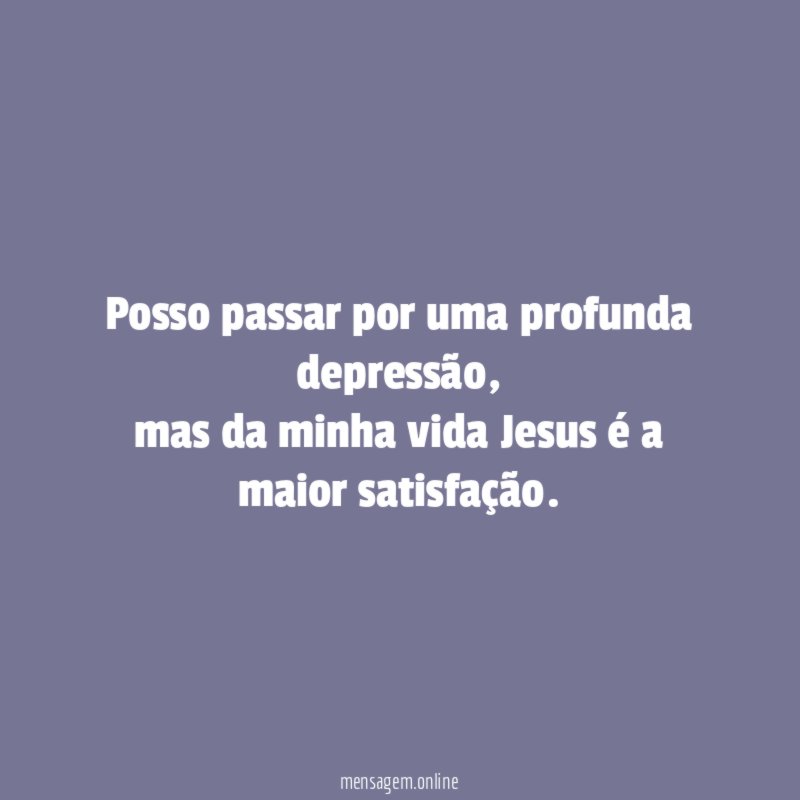 Posso passar por uma profunda depressão