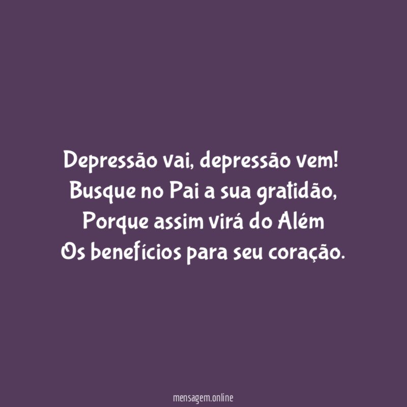 Depressão vai