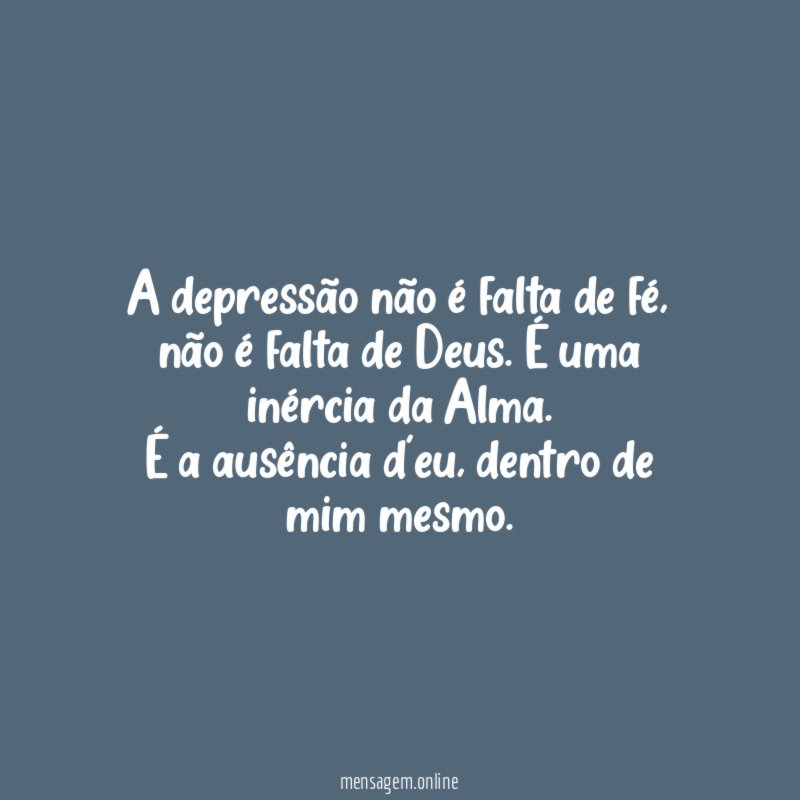A depressão não é falta de fé