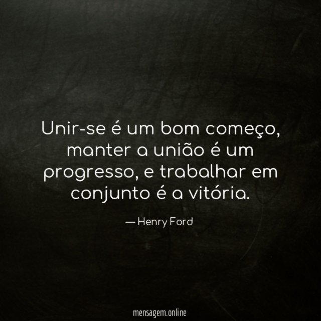 Unir-se é um bom começo