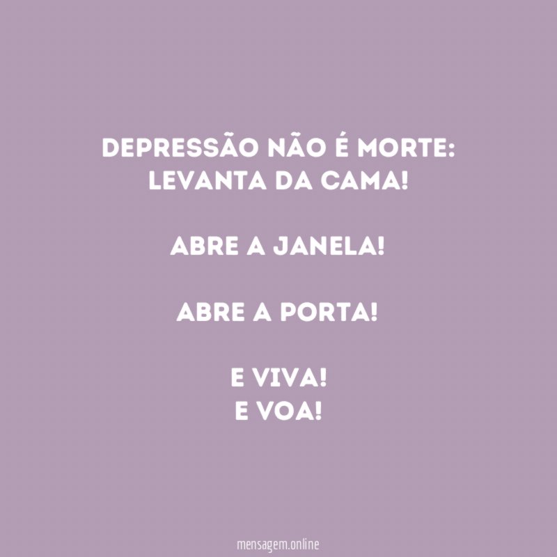 Depressão não é morte