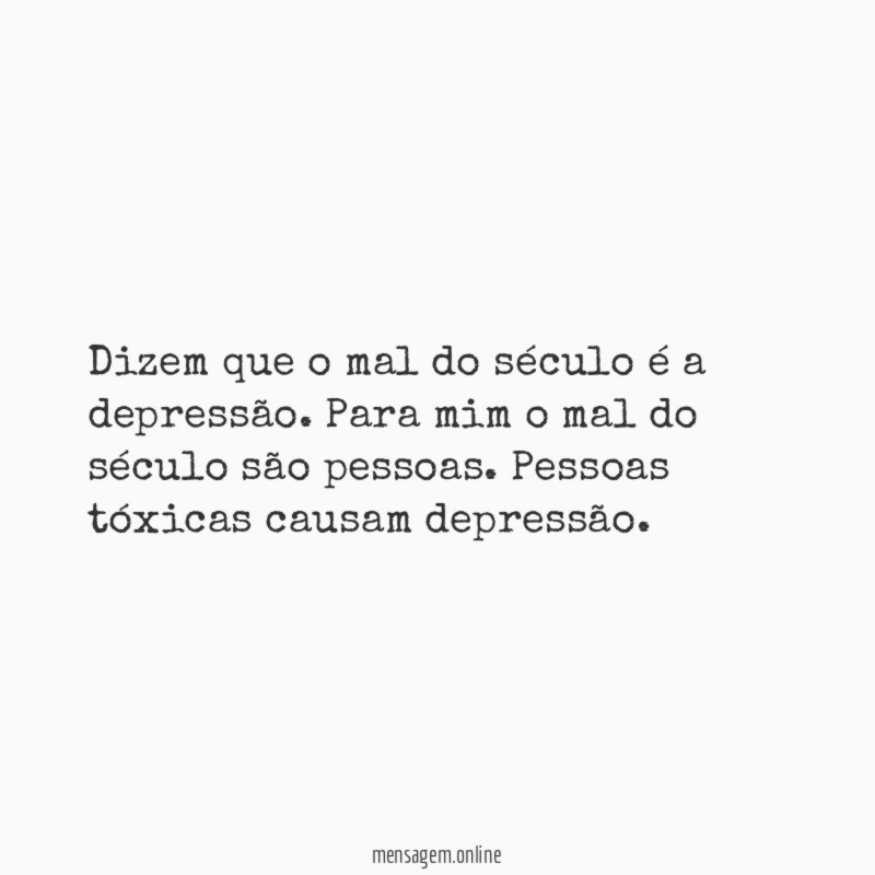 Dizem que o mal do século é a depressão