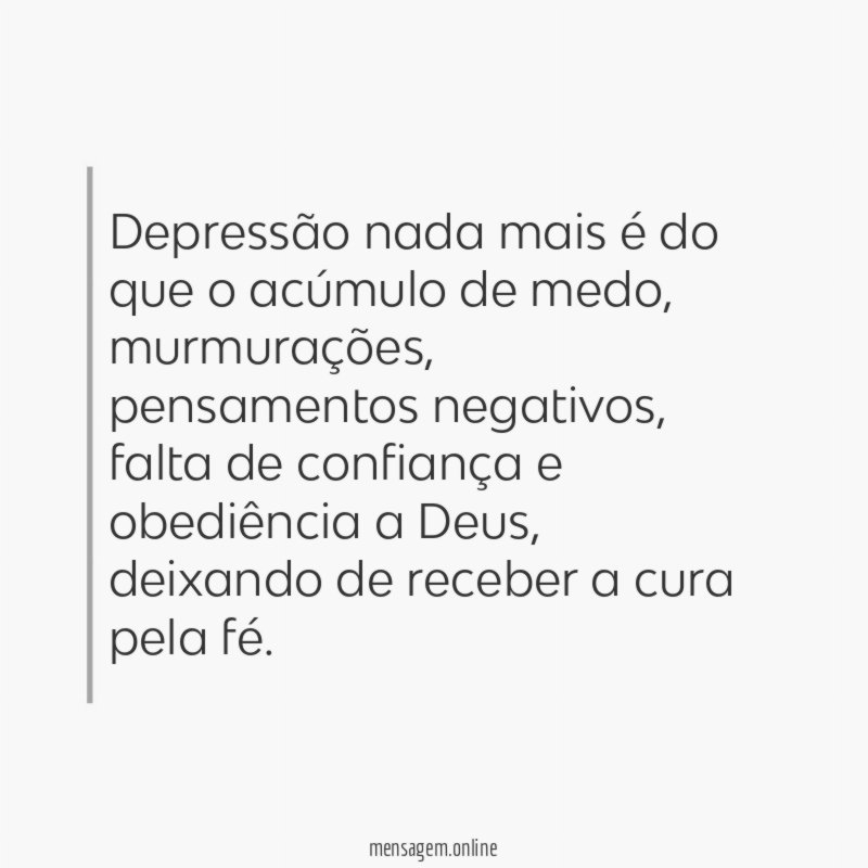 Depressão nada mais é do que o acúmulo de medo
