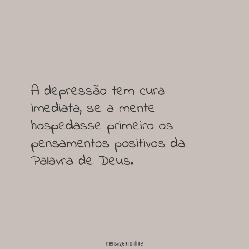 A depressão tem cura imediata