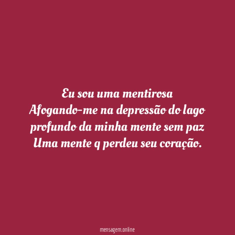 eu sou uma mentirosa Afogando-me na depressão do lago