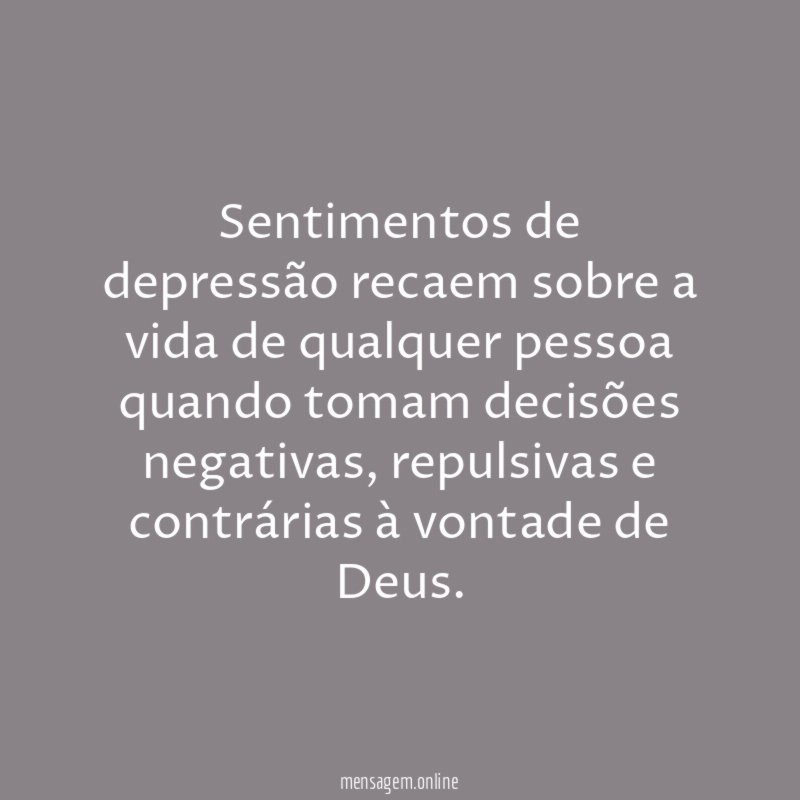 Sentimentos de depressão recaem sobre a vida de