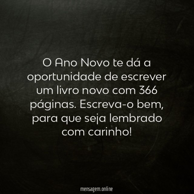 O Ano Novo te dá a oportunidade de