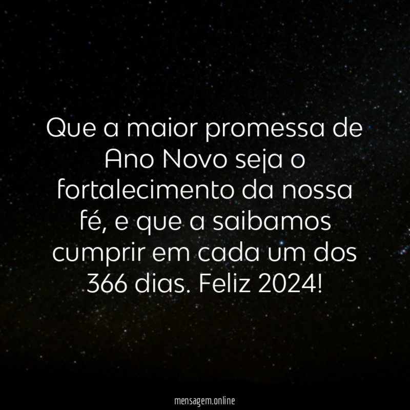 Que a maior promessa de Ano Novo seja