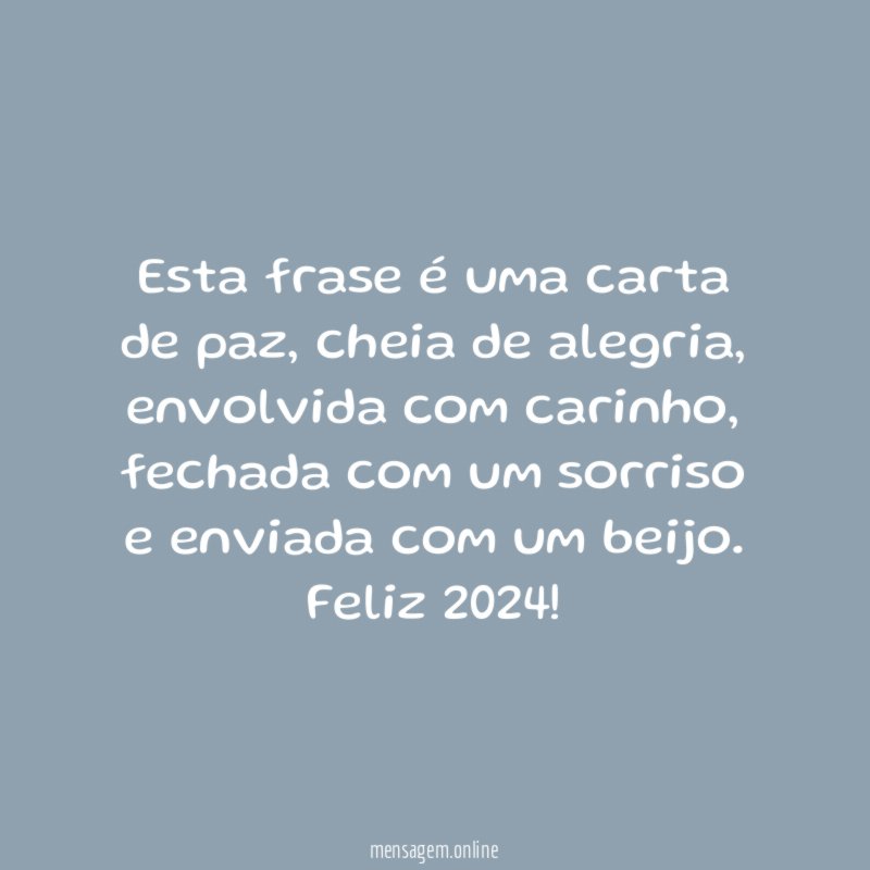Esta frase é uma carta de paz
