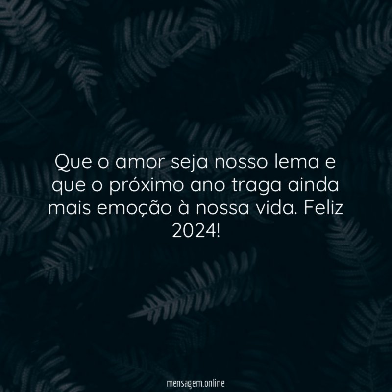 Que o amor seja nosso lema e que