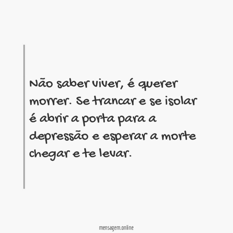 Não saber viver