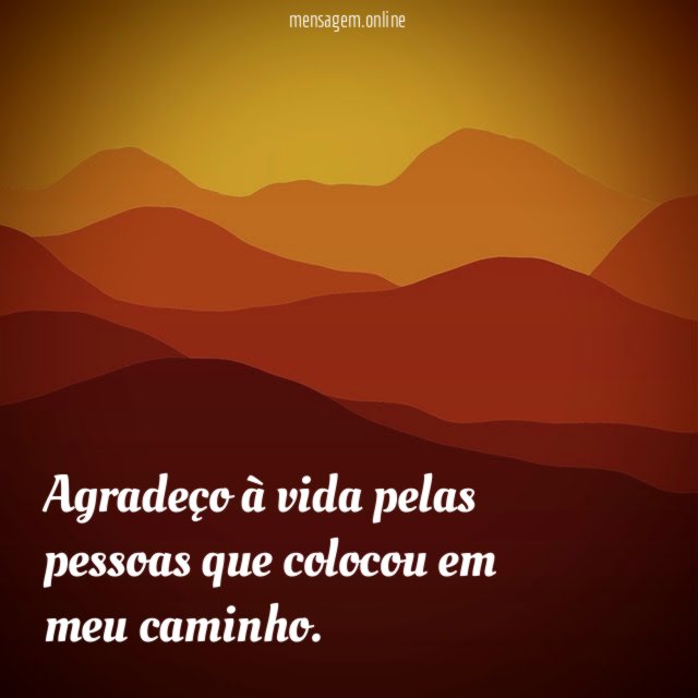 Agradeço à vida pelas pessoas que colocou em meu caminho