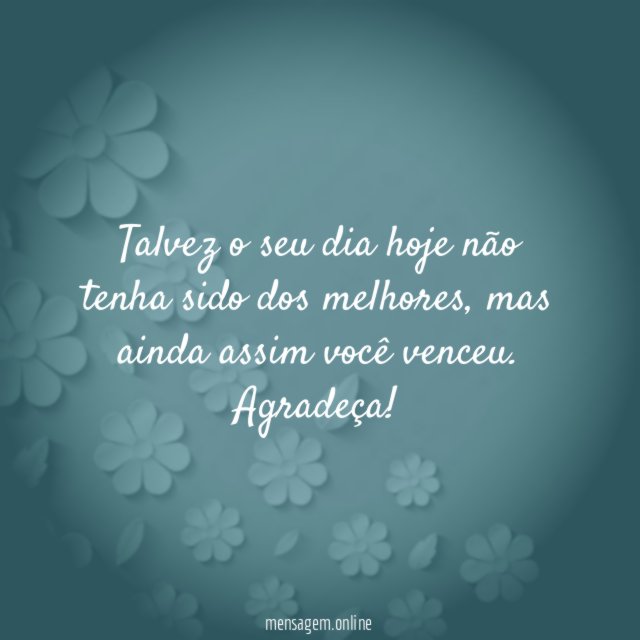 Talvez o seu dia hoje não tenha sido dos melhores