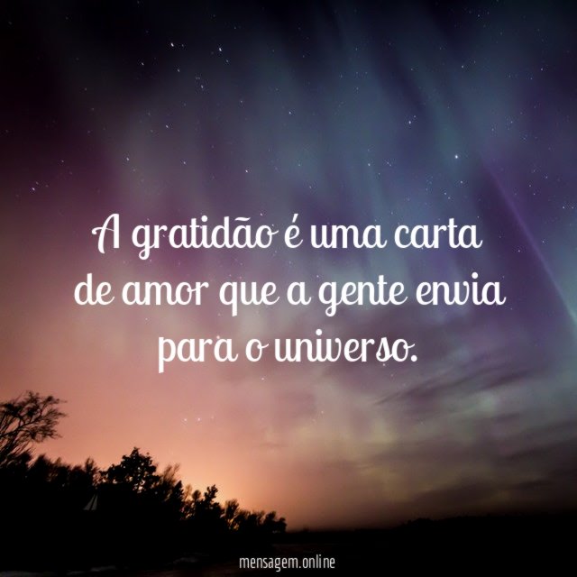 A gratidão é uma carta de amor que