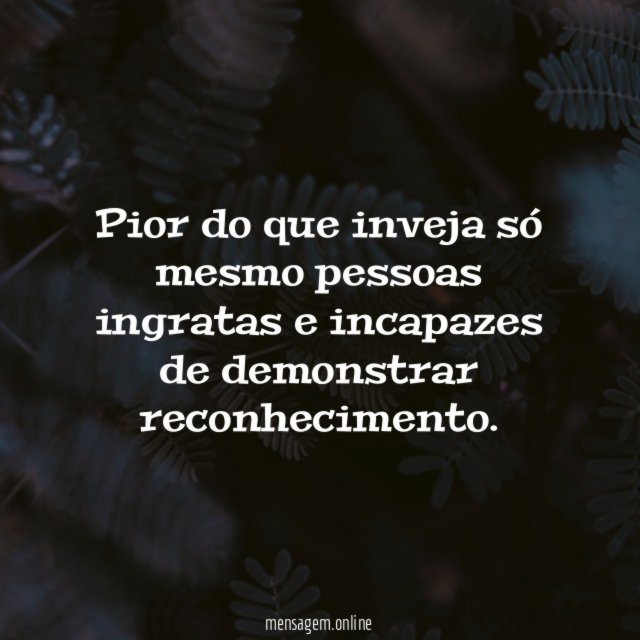 Pior do que inveja só mesmo pessoas ingratas