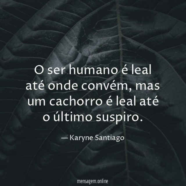 O ser humano é leal até onde convém