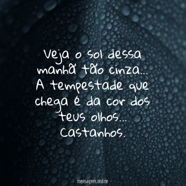 Veja o sol dessa manhã tão cinza