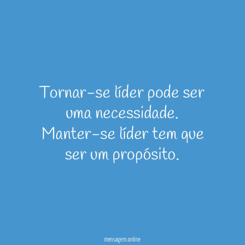 Tornar-se líder pode ser uma necessidade