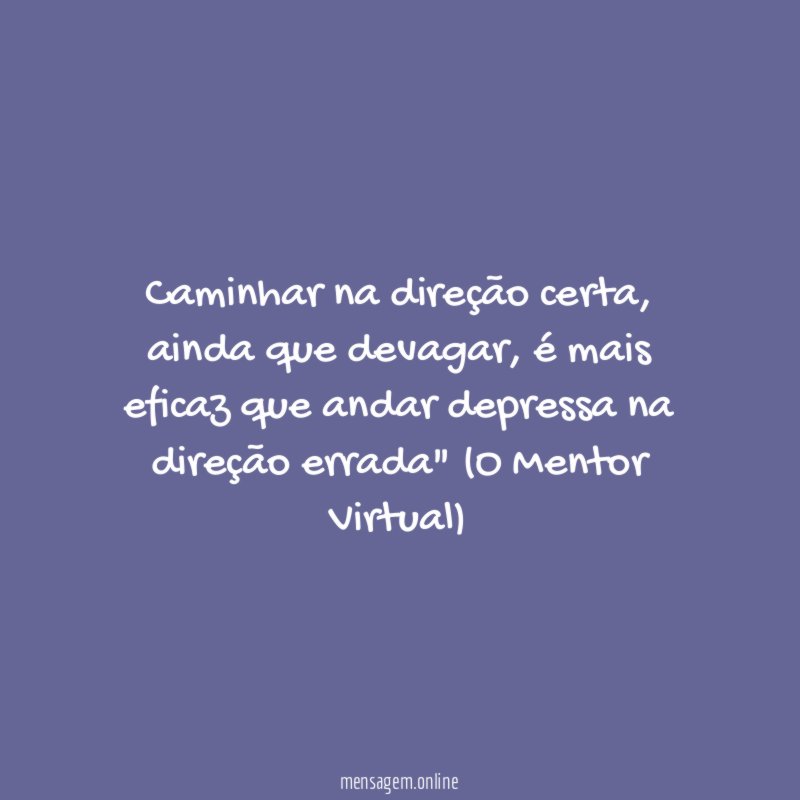 Caminhar na direção certa