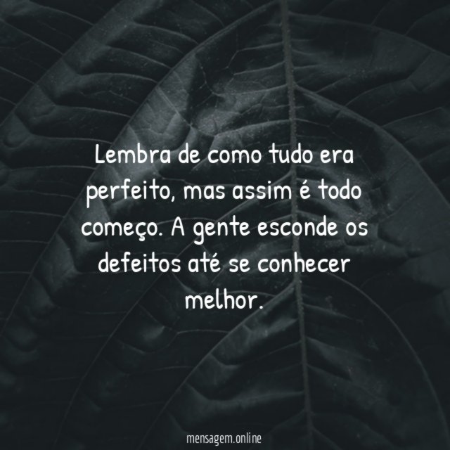 Lembra de como tudo era perfeito