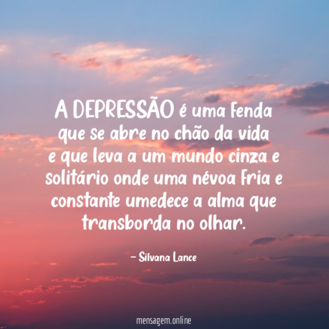 A DEPRESSÃO é uma fenda que se abre