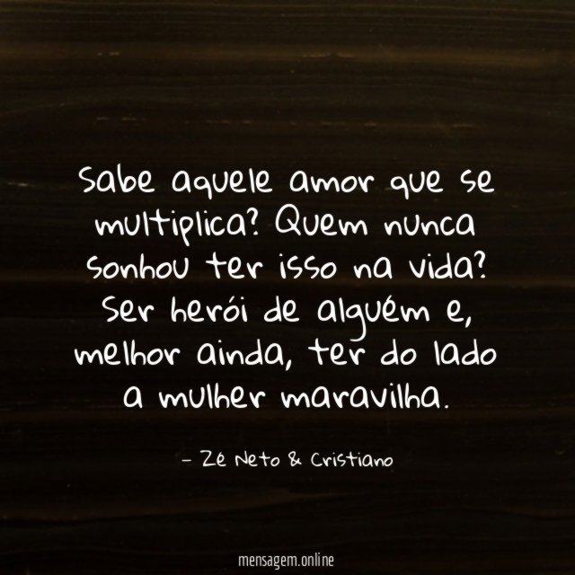 Sabe aquele amor que se multiplica