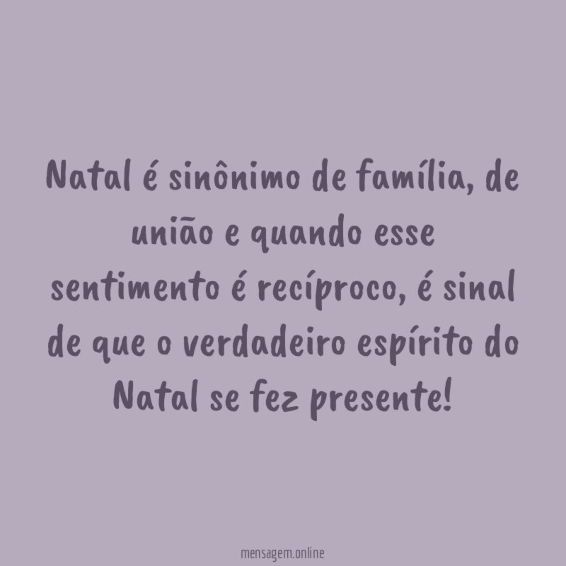 Natal é sinônimo de família